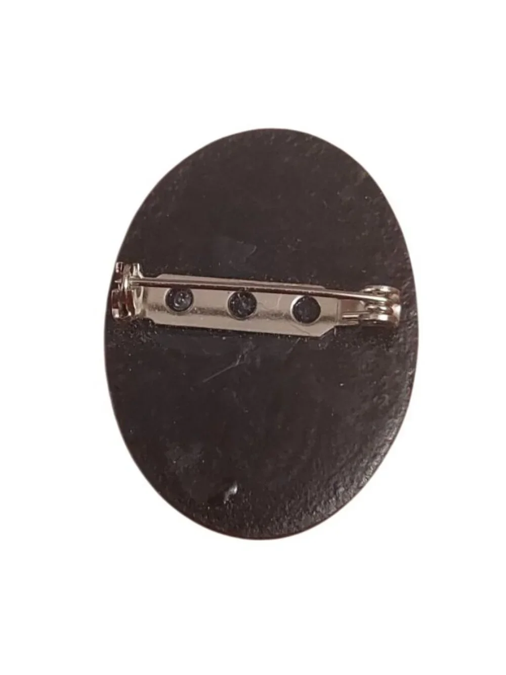 Cameo Brooch Pin Roman Lady Resin Black Cream Traditional Victorian Vintage